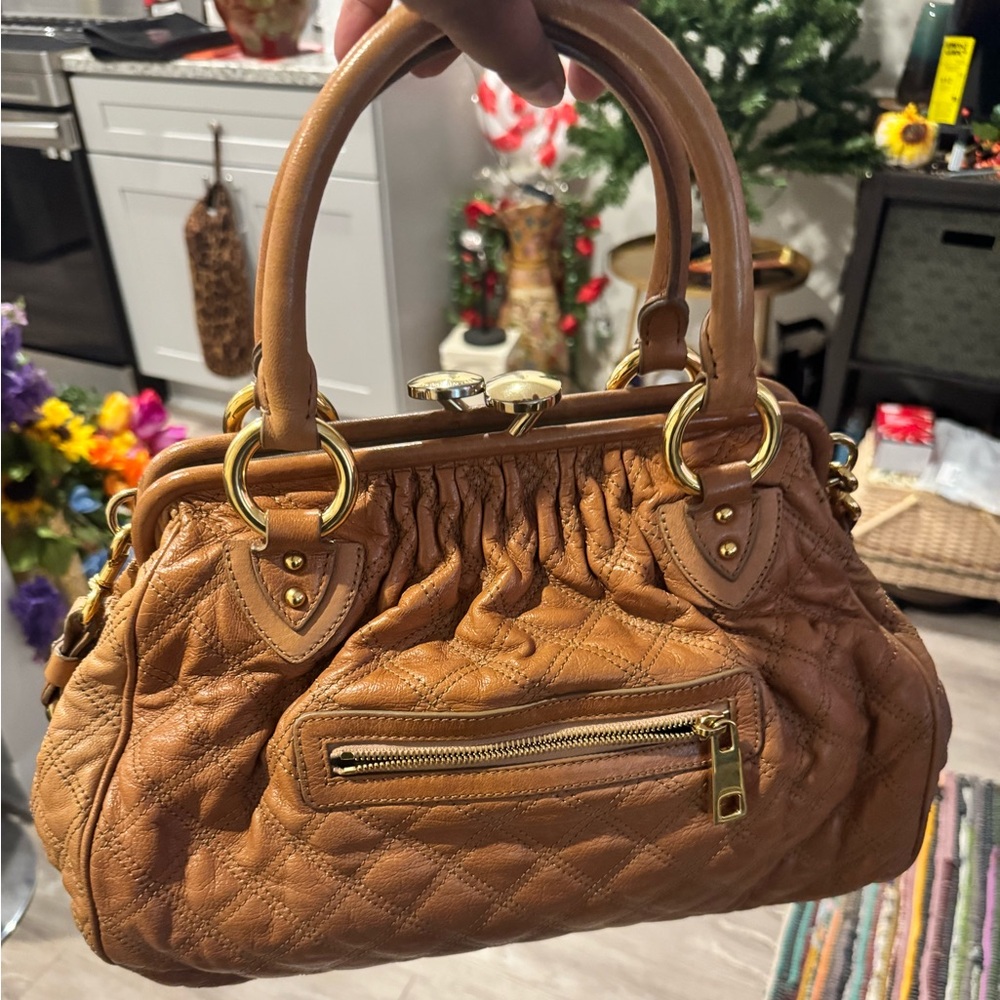 Marc Jacobs Brown Médium Quilted Stam Bag Satchel
